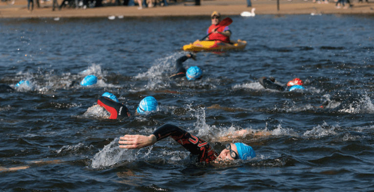 swimmers in the serpentine