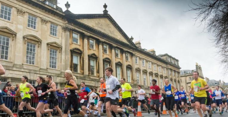 People running through Bath