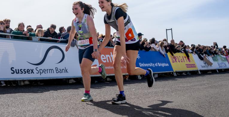 Brighton Marathon runners in disbelief as they head to the Finish Line