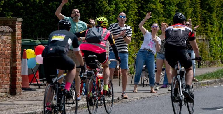 Supporters on the Ford RideLondon route 