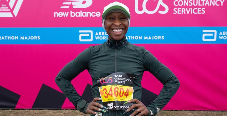 Cynthia Erivo, actor and singer, at The TCS London Marathon on Sunday 2nd October 2022.