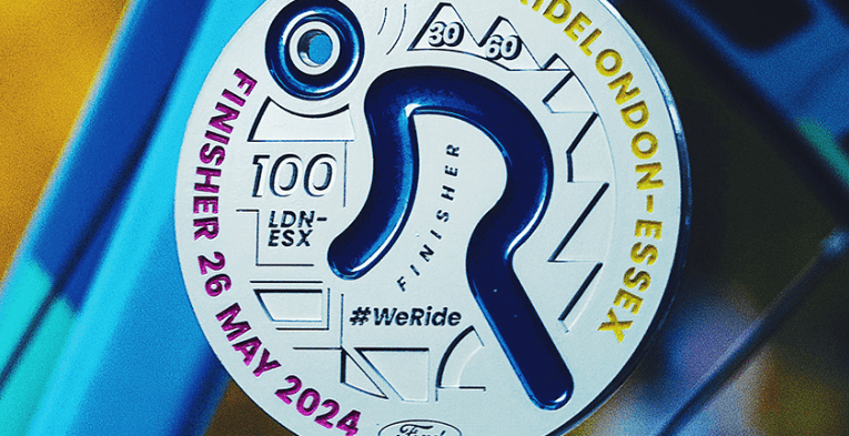 photo of the 2024 Ford RideLondon-Essex 100 medal