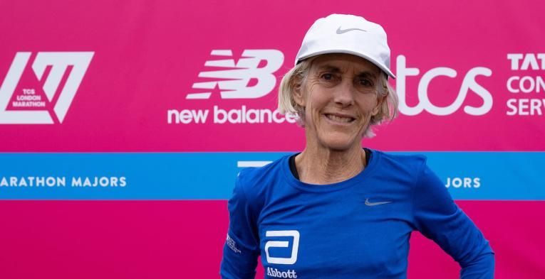 Joan Benoit-Samuelson, the first gold medallist in the women’s Olympic marathon, The TCS London Marathon on Sunday 2nd October 2022