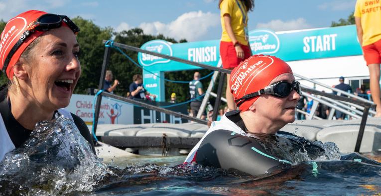 Women swimming for charity