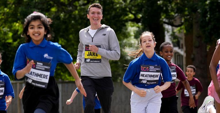 olympian Jake Wightman encourages pupils to get active