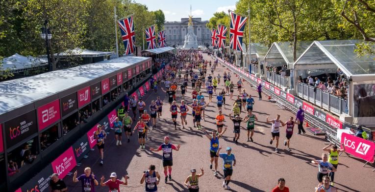 TCS London Marathon participants on The Mall