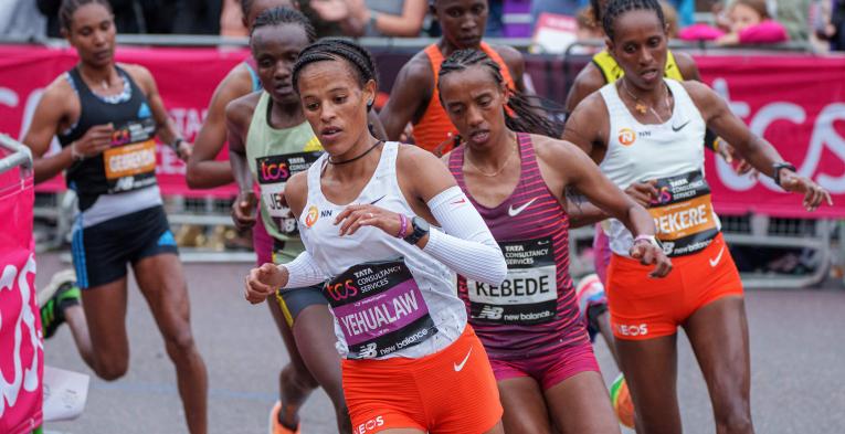 Elite women at the TCS London Marathon