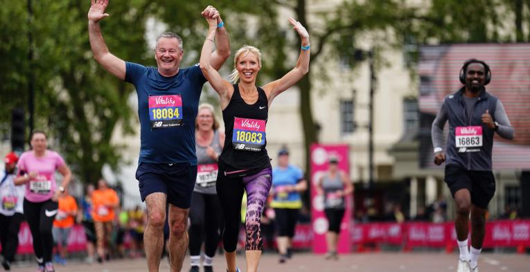 Happy participants at the Vitality London 10,000