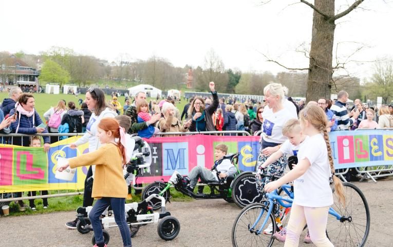 Children taking part in the Brighton Miles