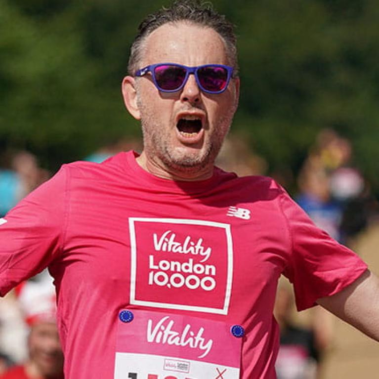 A runner at the Vitality London 10,000 at Hatfield Park