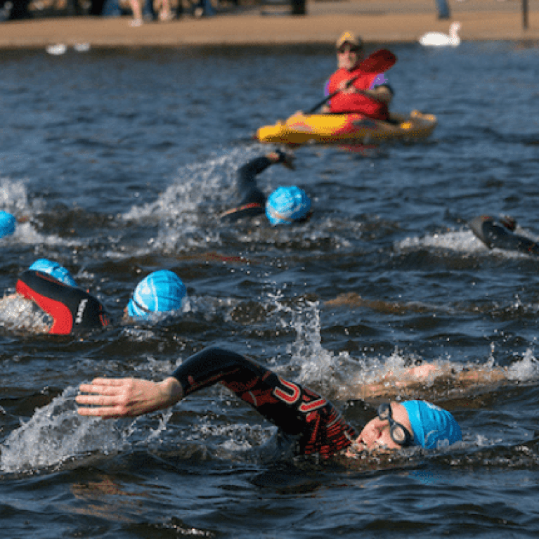 swimmers in the serpentine