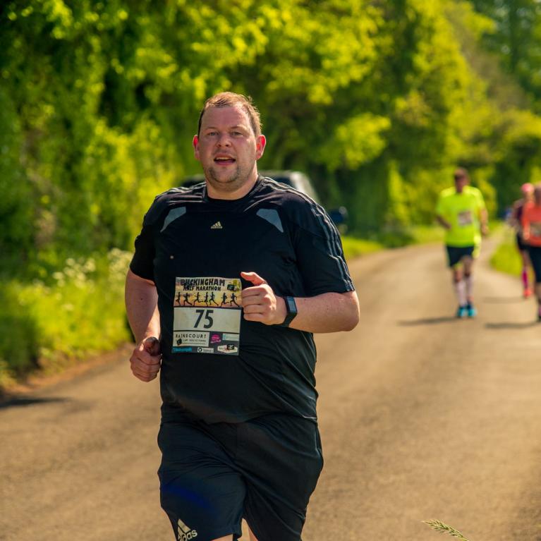 Running man takes part in half marathon