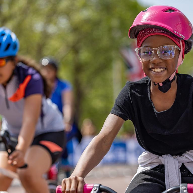 A young participant at RideLondon