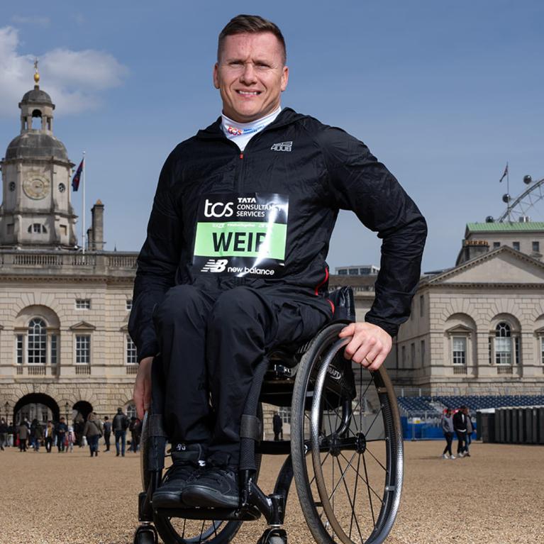 David Weir in Central London ahead of the 2024 TCS London Marathon