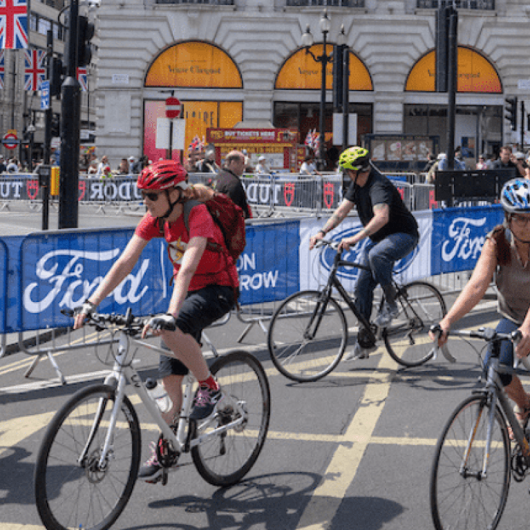 Participants at the 2023 Ford RideLondon FreeCycle