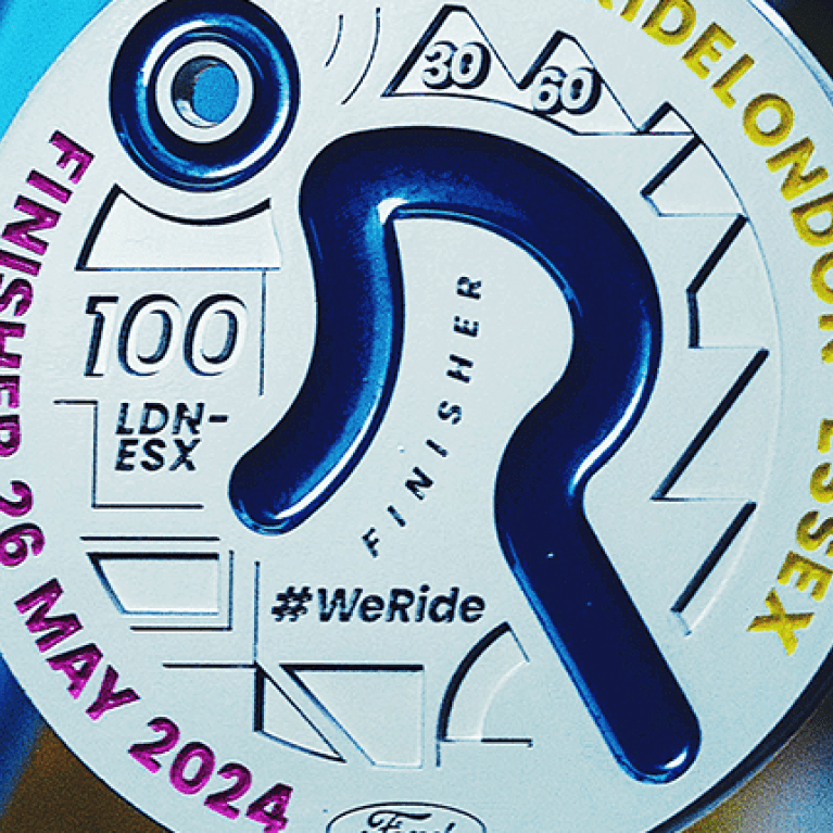 photo of the 2024 Ford RideLondon-Essex 100 medal