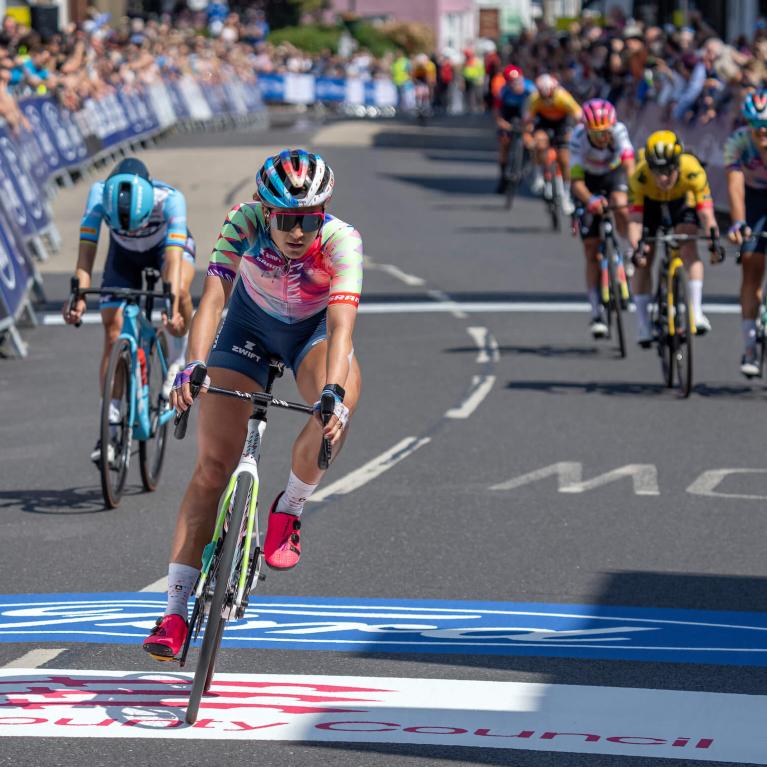 Chloe Dygert wins Stage Two on the 2023 Ford RideLondon Classique