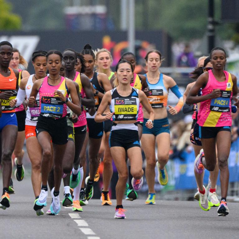 The elite women near the Start Line of the TCS London Marathon