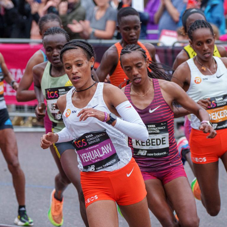 Elite women at the TCS London Marathon