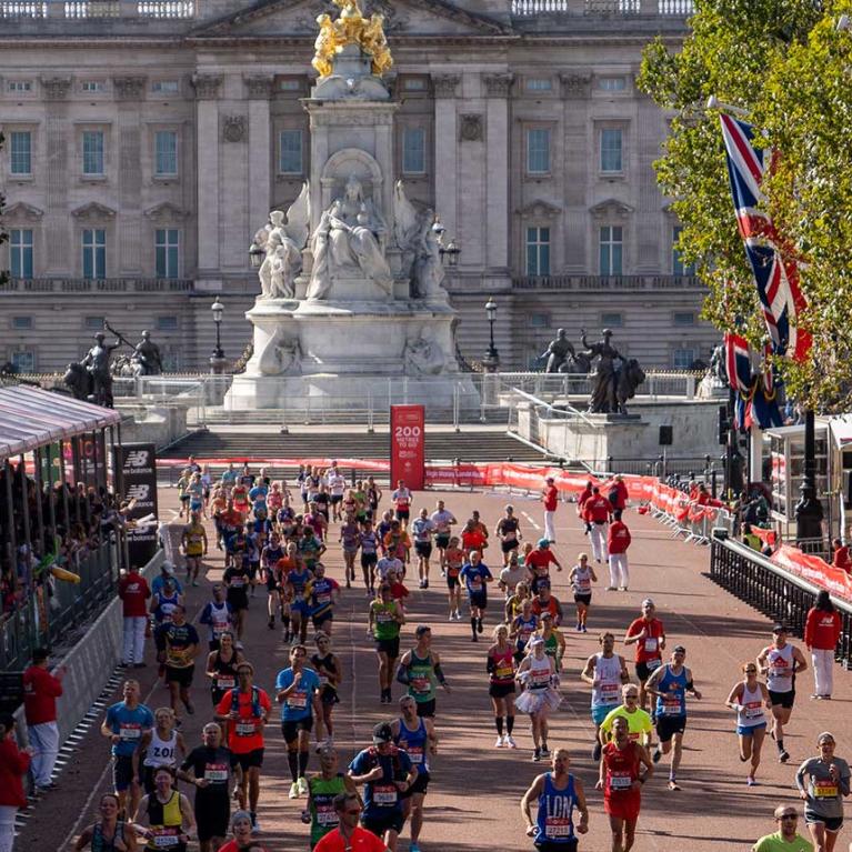 Runners on the mall