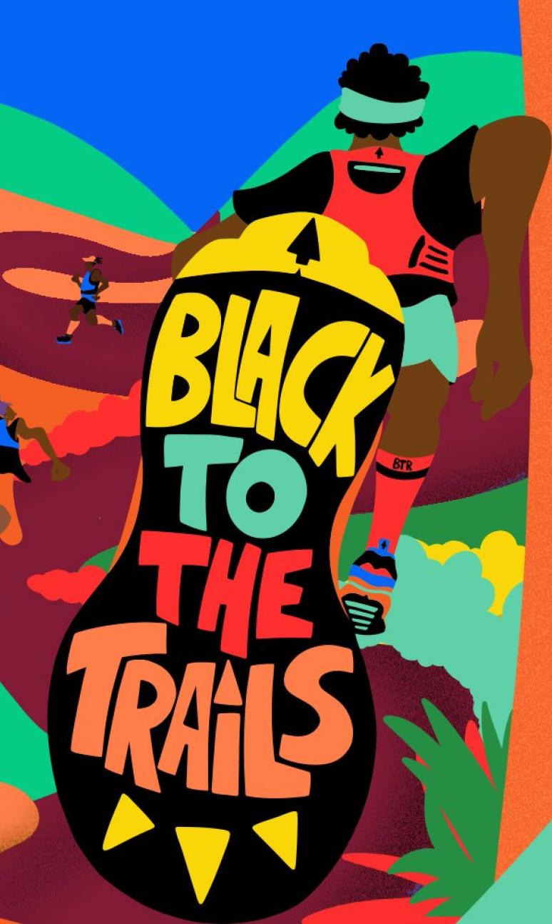 Black to the trails graphic