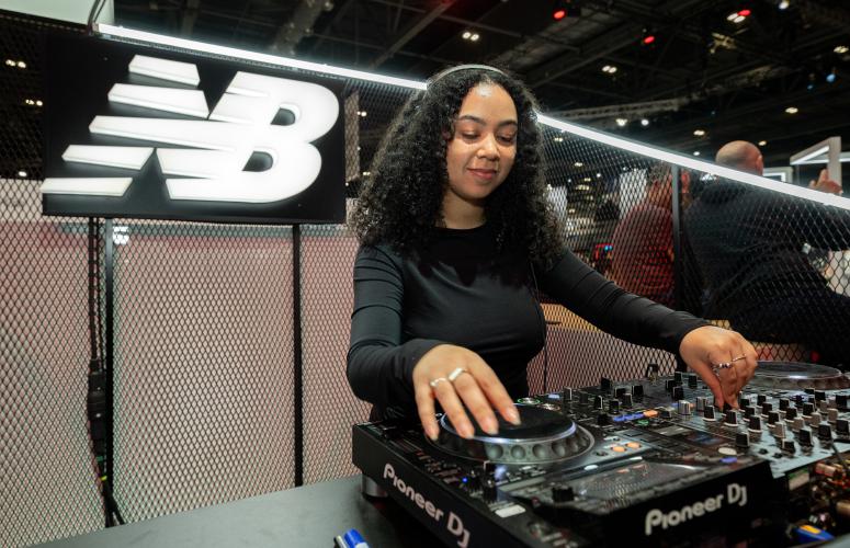 A DJ performs a set at the TCS London Marathon Running Show