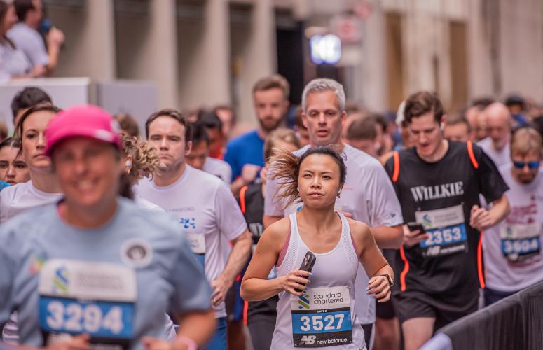 Runners on the Great City Race course