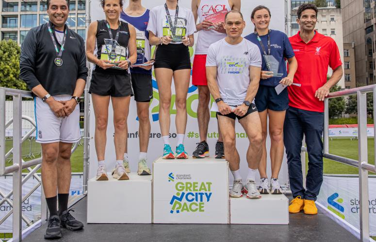 The Great City Race winners podium