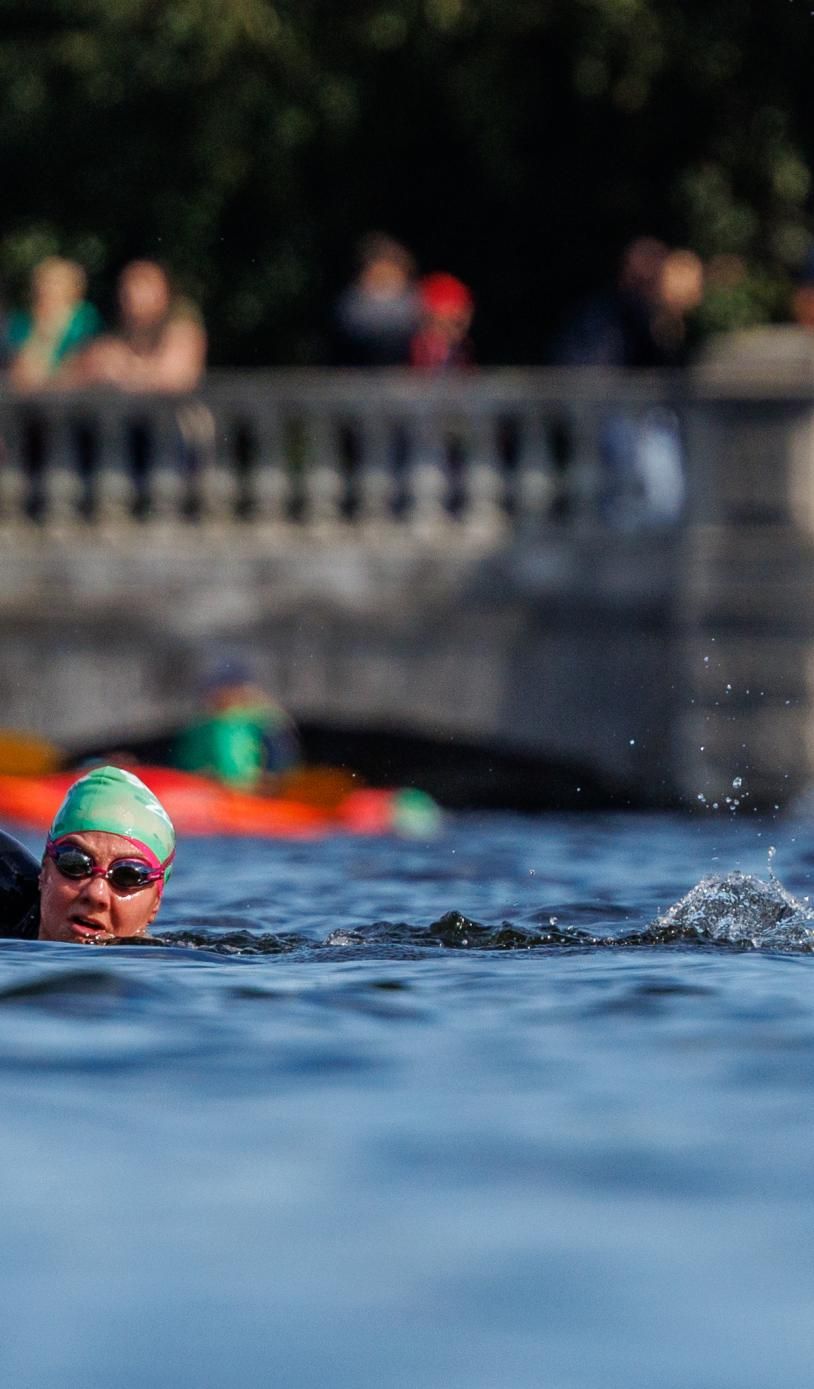 Swim participants out in the water