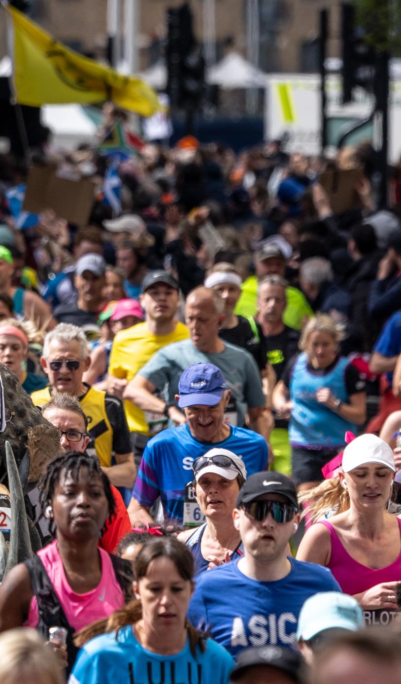 London's streets crowded with TCS London Marathon participants 