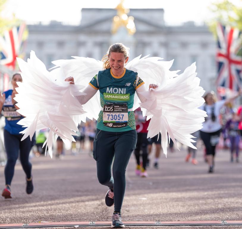 Samaritans runner about to cross the Finish Line