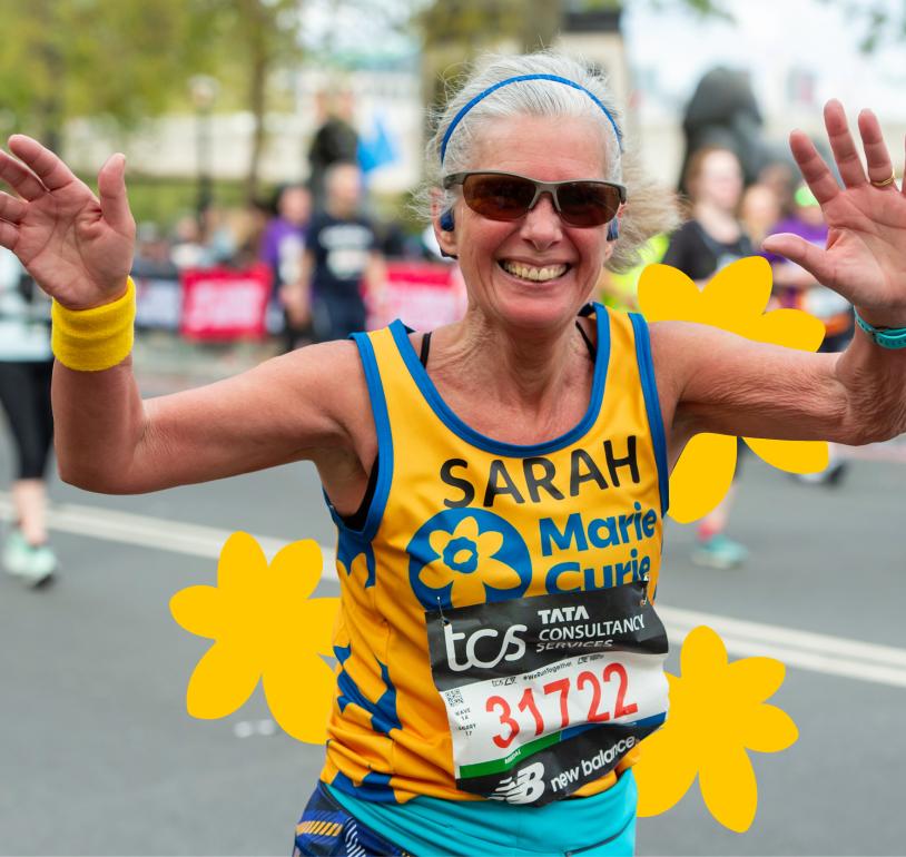 Marie Curie runner at the TCS London Marathon