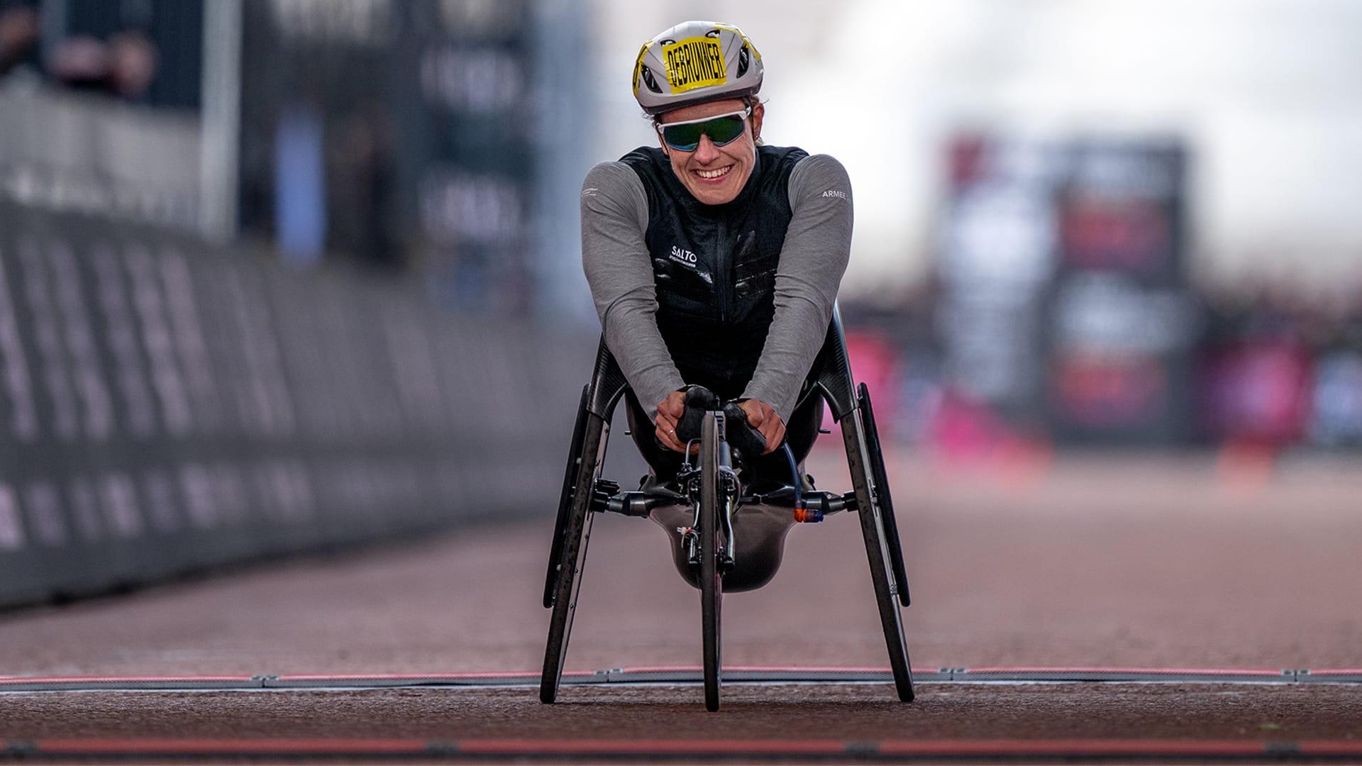 Catherine Debrunner at the Finish Line