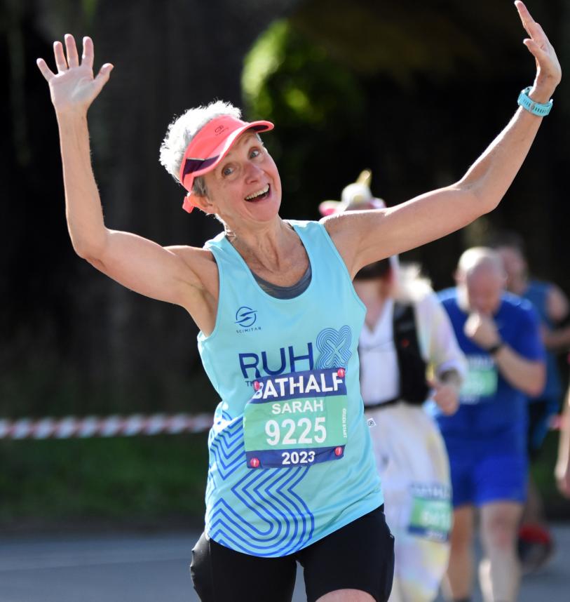 Bath Half runner photographed on the course 